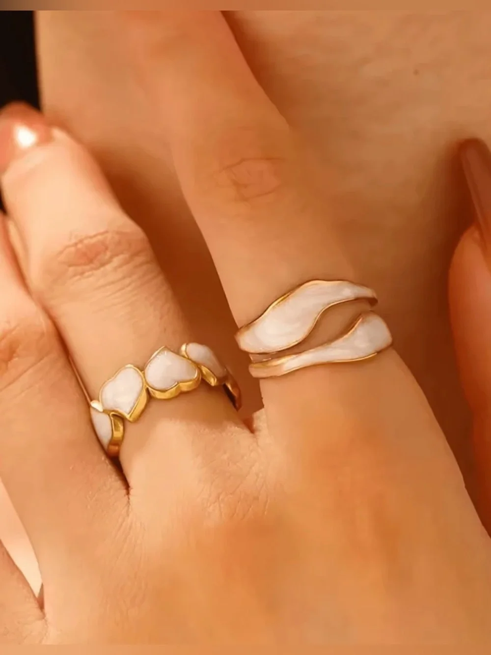 Women Stainless Steel Minimalist Open Ring Set 3pcs